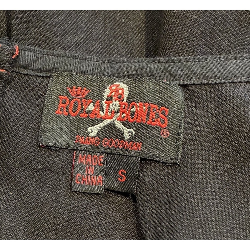 Royal Bones by Tripp Pleated‎ Mini Skirt Size S Black Red Grunge Goth - Picture 4 of 5